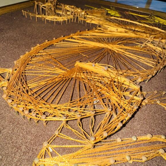 Vintage Nail String Deer Art Fawn Doe 19" Whimsy Farm Boho Cottage Countryside - Picture 6 of 12